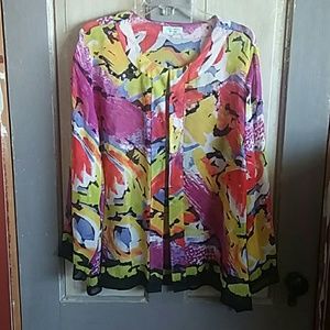 Laura Ashley Sheer Open Cover Up Blouse